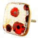 Red Flower Square Ceramic Cabinet Knob Online